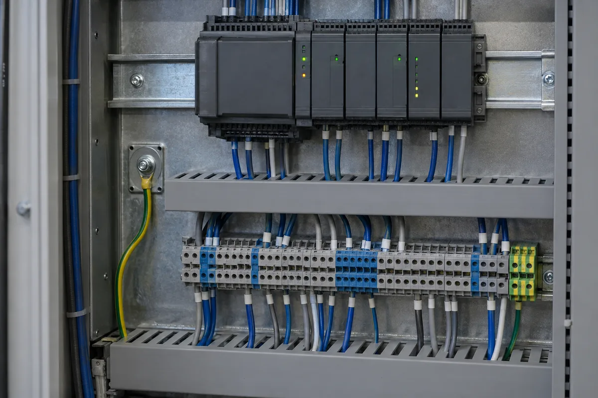 Control modules and terminals in a control cabinet